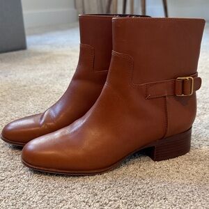 Franco Sarto Brown Leather Ankle Boots